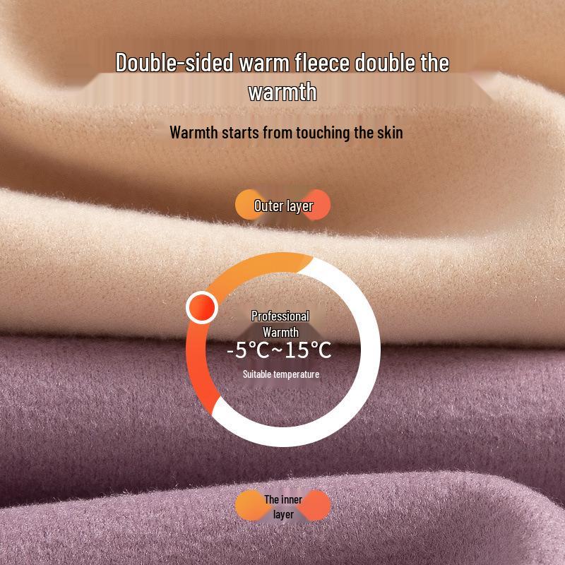 Velvet Women's Seamless Thermal Fleece-Lined Underwear Set for Autumn Winter