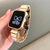 For Apple Applewatch10 Watch iwatch9876SE imitation ceramic white metal butterfly buckle strap