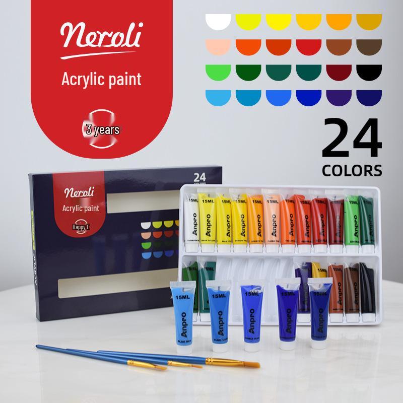 Neroli Orange Blossom 24-Color Acrylic Paint Set for Children s DIY Projects: Stone, Fabric, and More 15 ml