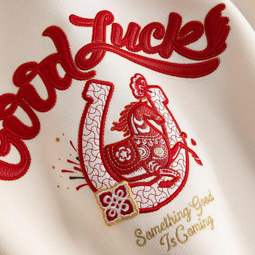 Anta Good Things Happen Life Series Pullover Sweatshirt Spring 2026 Women Sweatshirt Corn-White 162618705S-1