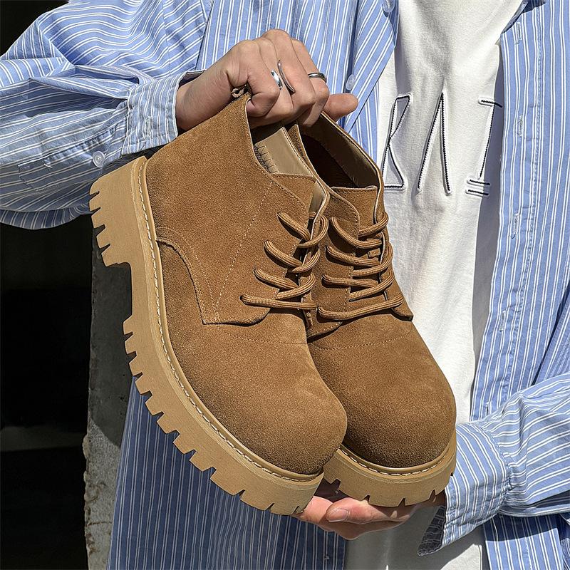 

Ботинки Martin для альпинизма, мужские, весенние, новые британские ботинки с большой головкой, средние, из ревеня 1638-J 38 светло-коричневого