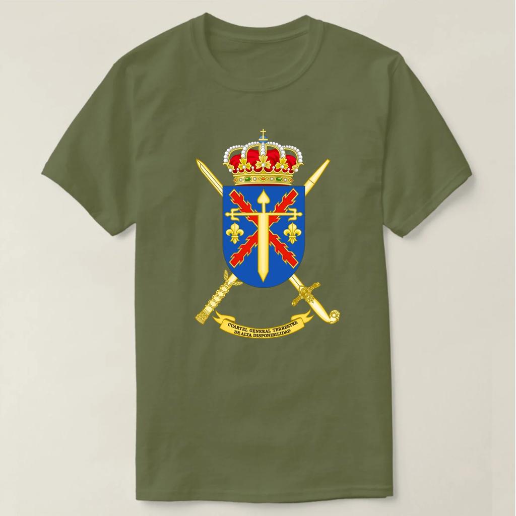 Spanish Army High Readiness Land Headquarters Insignia TShirt 100 Cotton ONeck Short Sleeve Summer Casual Mens Tshirt