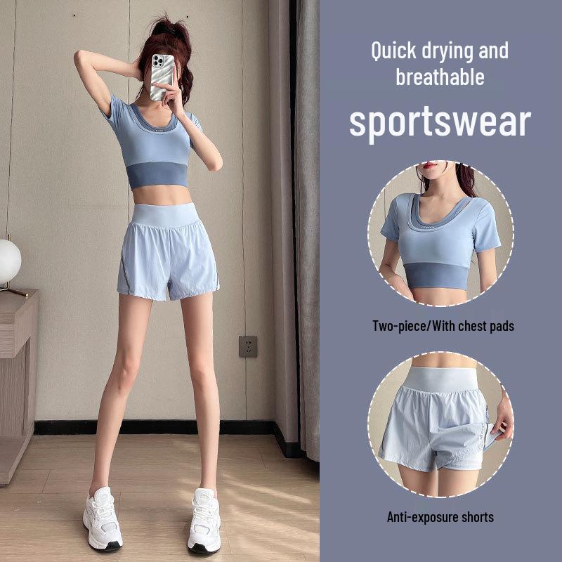 Women's High-End Yoga Set: Quick-Dry Running Shorts & Top - Summer 2025 Fitness Wear