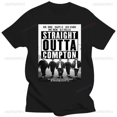 Straight Outta COMPTON Herrenmode Baumwoll-T-Shirt Schwarz Klassisches Filmposter Grafik-T-Shirt Streetwear Sommer Herrenbekleidung Geschenk