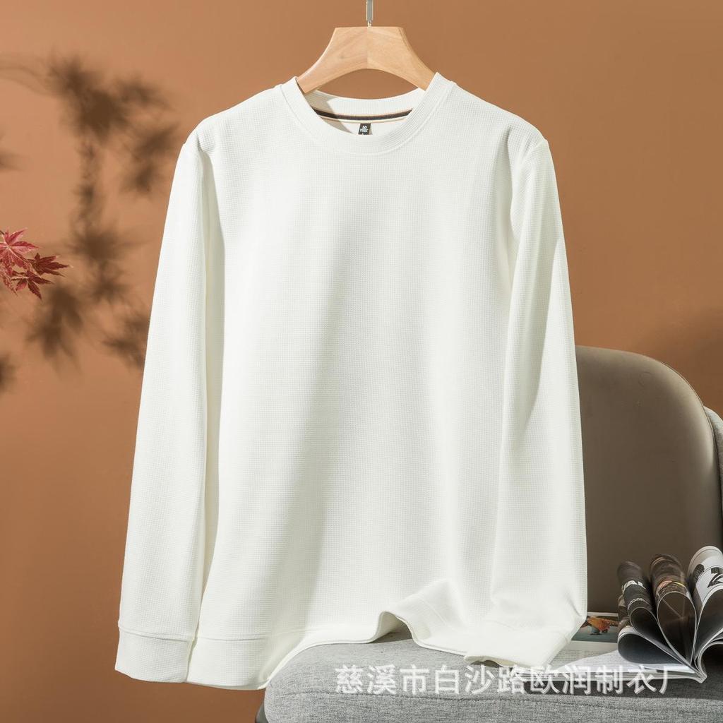 Long-sleeved Sweatshirt Popular Solid Color Round Neck T-shirt Autumn and Winter Bottoming Shirt Men's Tops