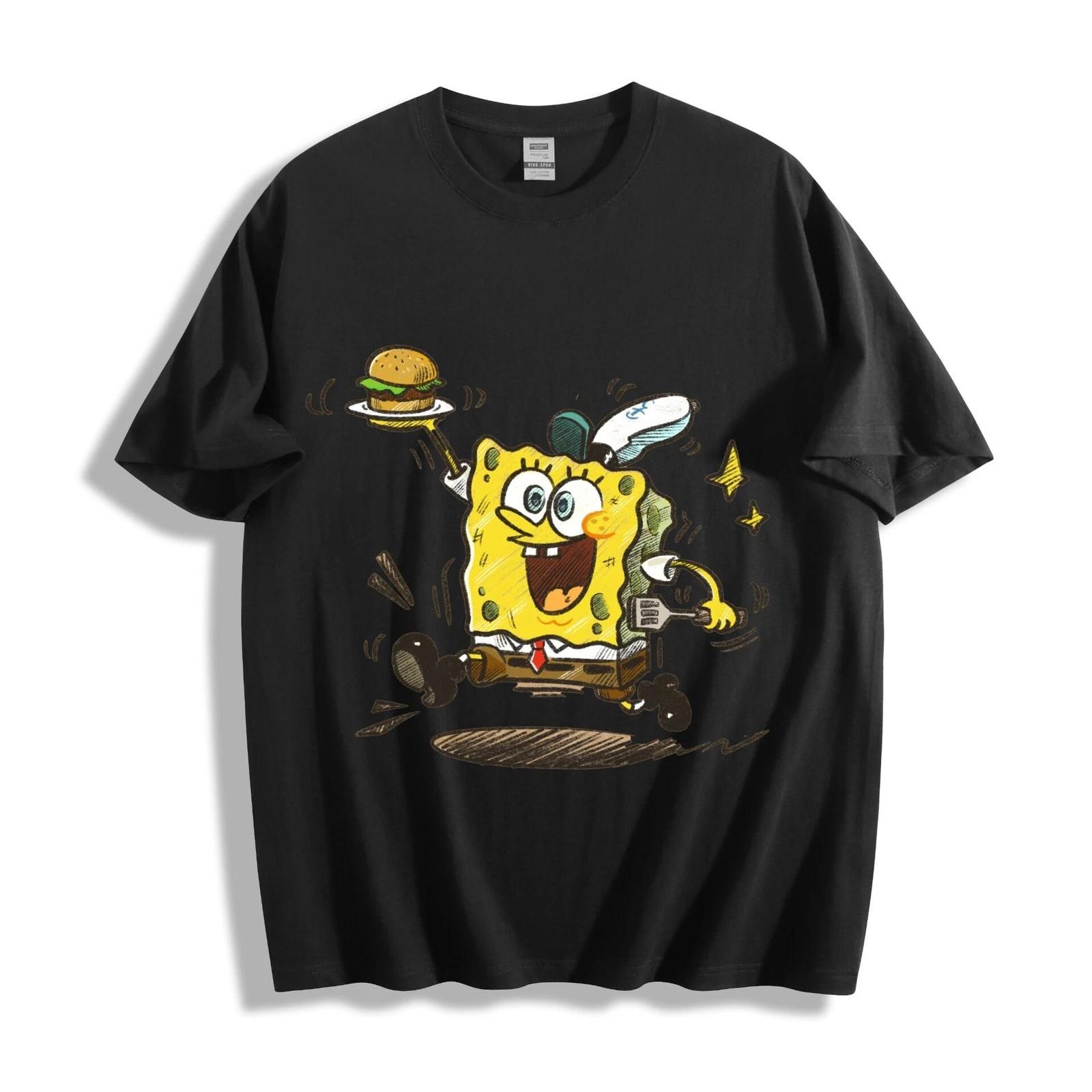 Футболка Губка Боб Квадратные Штаны Krabby Patty - Забавная мультяшная рабочая футболка унисекс XXXXL