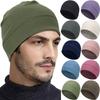 Winter Thermal Warm Skull Cap Windproof Fleece Hat Ski Running Cycling Beanie Hat for Men Women Helmet Liner Running Beanie Hat