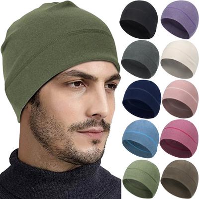 Winter Thermische Warme Totenkopfmütze Winddichte Fleece Mütze Ski Laufen Radfahren Beanie Mütze für Männer Frauen Helmfutter Laufmütze
