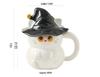 Enchanting Cat Ceramic Mug with Lid - Ghost Hat Design, Perfect for Couples