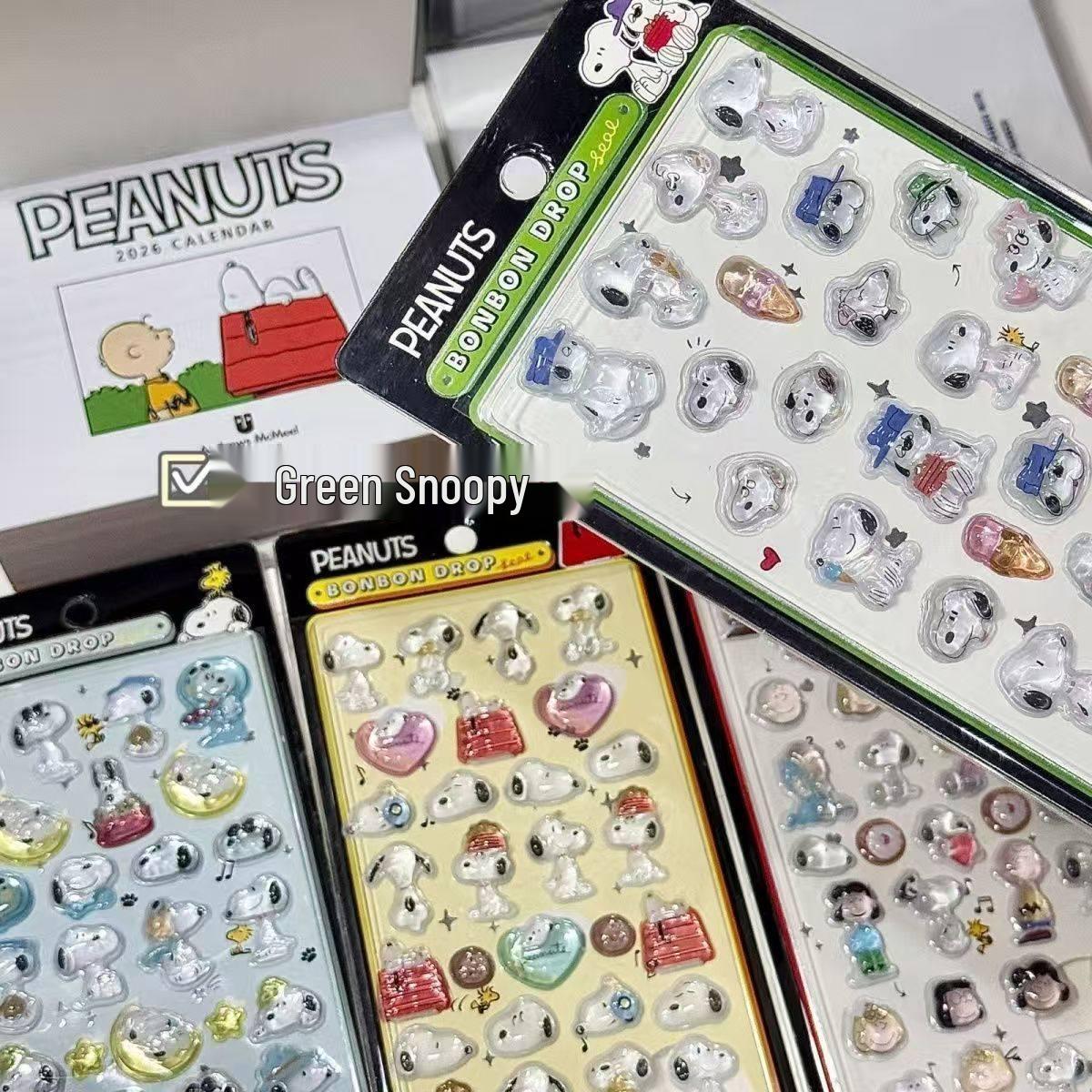 Snoopy 3D Crystal Embossed Stickers for Mobile Phones - Fun Decorative Bubble Stickers for Women