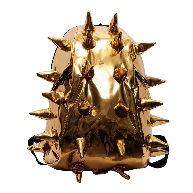 

Трендовый женский рюкзак 2025 новый личностный креативный трехмерный рюкзак-ёж большой вместимости блестящий рюкзак золотой