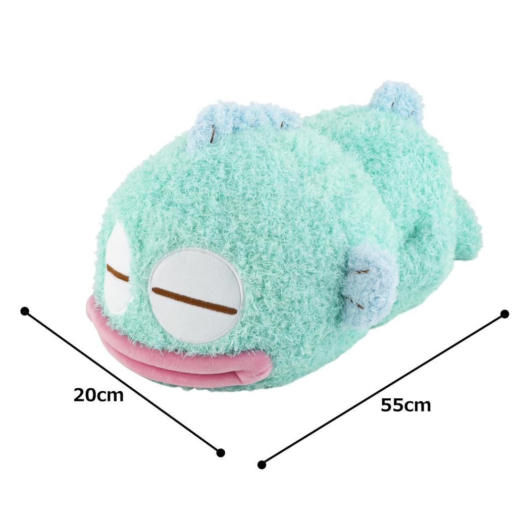 MORIPiLO Hangyodon Body Fluffy Large Plush Sanrio Morishita Makura No 433610 Pillow, Co-sleeping Pillow, Green, Approx. 20x55cm, Cushion, Characters,