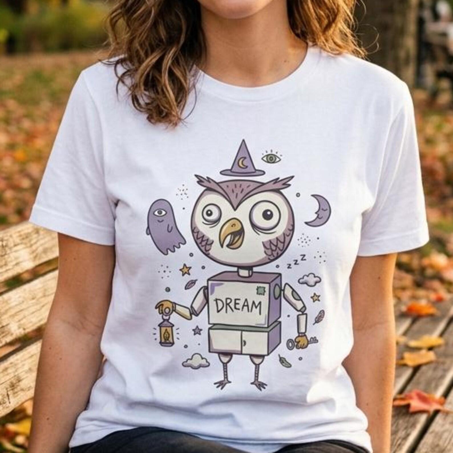 Dreamy Owl T-Shirt | Whimsigoth Graphic Tee, Mystical Unisex Shirt, Reader Gift S