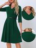 Allegra K Women's Knee-Length Cocktail Dress, Half-Sleeve V-Neck, Green, Size XS