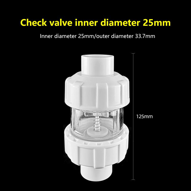 1 Pcs Aquarium Check Valves Non Return Anti-Siphon Fish Tank Lifting Check Valve 20/25/32Mm Transparent