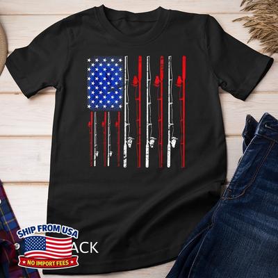 American Flag Fishing Rod Fishing Lover AZALEA Unisex T-Shirt
