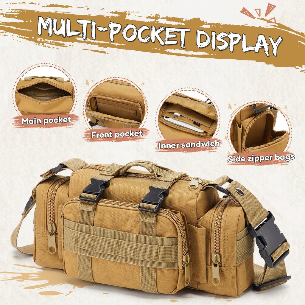 Tactical Shoulder Bag Military Backpack Outdoor Mini Travel Duffle Bag Messenger Bag Small Camouflage Gym Bag Hunting Camping