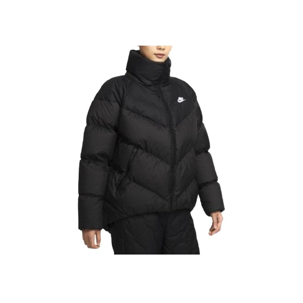 Nike Giacca Piumino Donna Therma-Fit Tinta Unita Casual Collo Alto Capispalla Nero FD8212-010