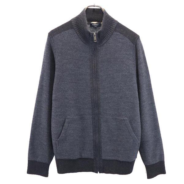 Burberry Made In Japan Knit Jacket M Gray Sanyo Shokai Men's Used