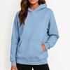 Ladies' Fashionable Solid Color Casual Hooded Pocket Long Sleeved Sweatshirt