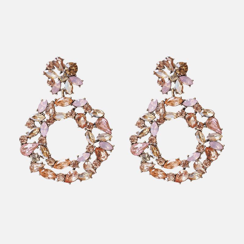 2022 New Products 16 Colors New Rhinestones Jewelry Statement Earrings Big Glass Drop Earrings for Women Fashion Accessories