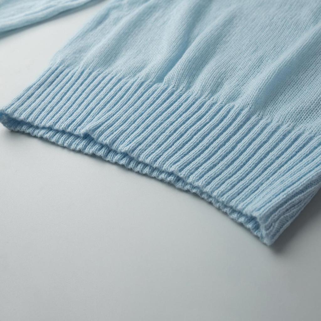 2025 Spring/Summer Women's European-American Mohair Crew Neck Semi-Transparent Knitted Sweater