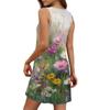Damen Sommerkleid, lässig, quadratischer Ausschnitt, Blumendruck, ärmellos, mit Taschen