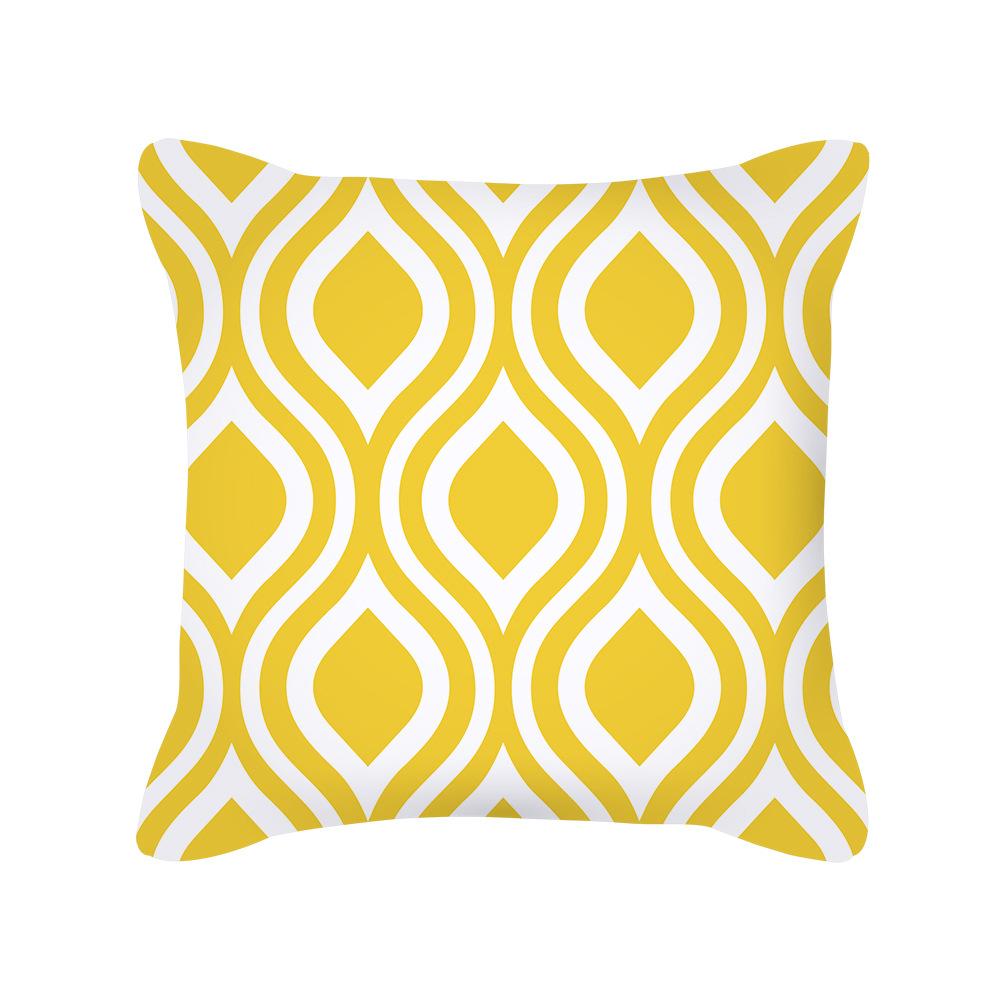 Furniture Life Peach Skin Velvet Pillow Cover Nordic Style Geometric Pattern Office Sofa Cushion Cover