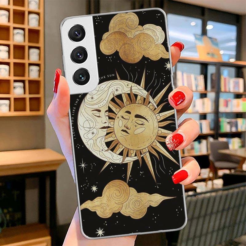 

Funny Sun Moon Face Cover Phone Case For Samsung Galaxy S26 S25 Edge S24 Ultra S23 S22 Plus S21 S20 FE Soft Fundas Shell Galaxy Samsung S25 Ultra