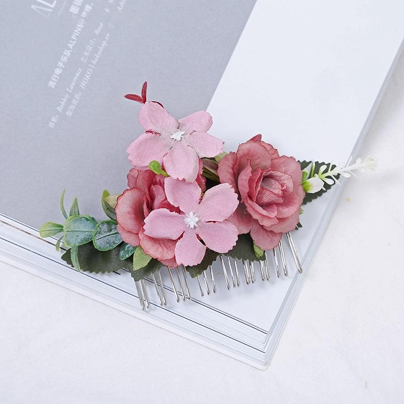 Bohemia Brides Wedding Flower Hair Comb Hairpin Bridesmaid Headdress Hair Combs Hair Accessories For Women Girls Floral Hairpins