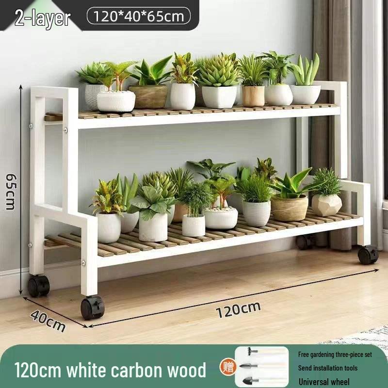 2025 Beweglicher Mehrschichtiger Blumenständer mit Rädern für Wohnzimmer und Balkon
