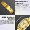 OPK Men's Quartz Analog Watch Waterproof Luminous Stainless Steel Band Simple Elegant Gold