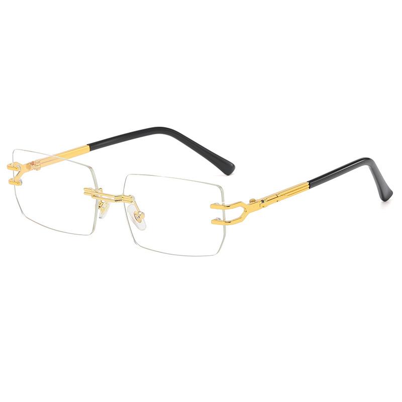 8064 Rimless Sunglasses, Square Gradual Change Glasses, Wind Street Shot Trendy Sunglasses
