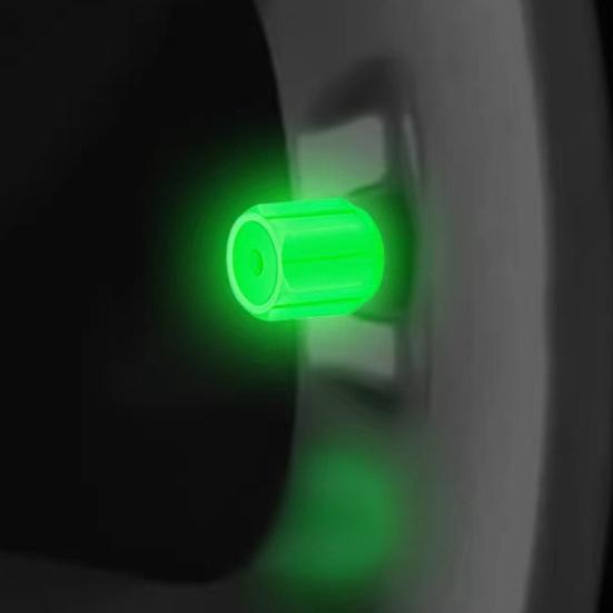 12Pcs Car Valve Hat Fluorescent Night Glowing Dust-proof Glow-in-the-dark Wheel Tyre Hub Luminous Valve