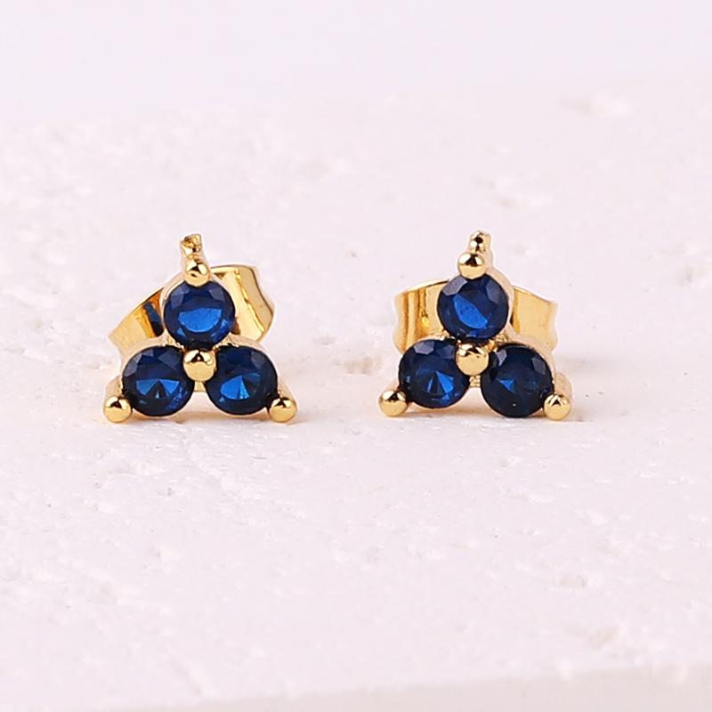 Gold Filled Stud Earrings For Women Bling Cute Color CZ Zircon Piercing Women's Earrings 2026 Fashion Jewelry Wholesale