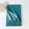 Double-Sided Solid Color Imitation Cashmere Scarf with Tassels – Cozy Korean Autumn/Winter Fashion for Students