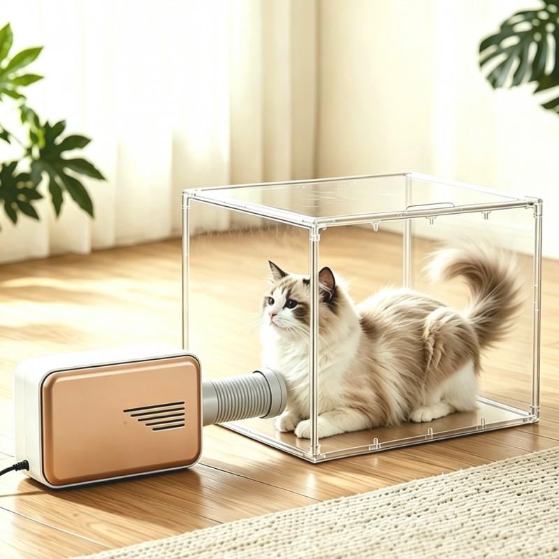 Portable Pet Dryer Box Cats Dogs Quiet Foldable Hair Drying Machine Home Use Small Animal Grooming Device