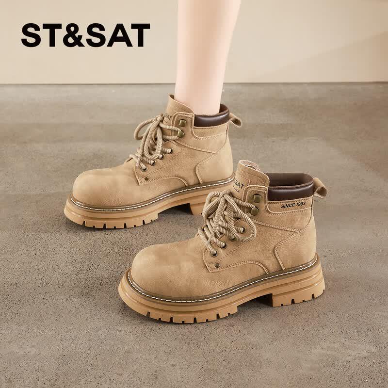 Saturday Women s British Style Platform Ankle Boots 36 хаки