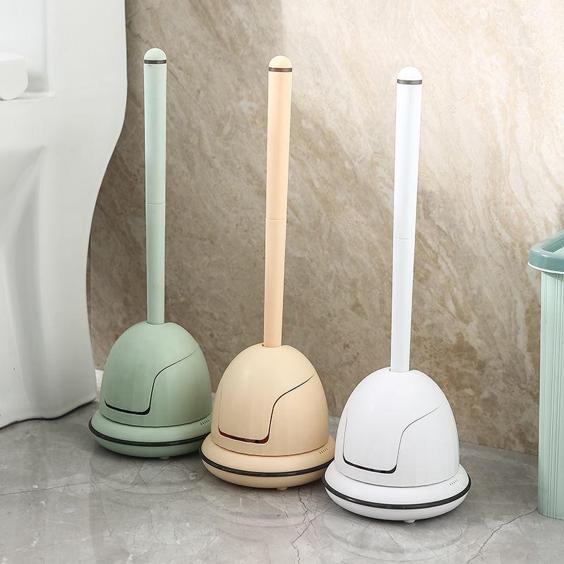 

European Style Bathroom with Base for Household Use Draining Bathroom Plastic Long Handle Toilet Toilet Brush Cleaning Brush Set