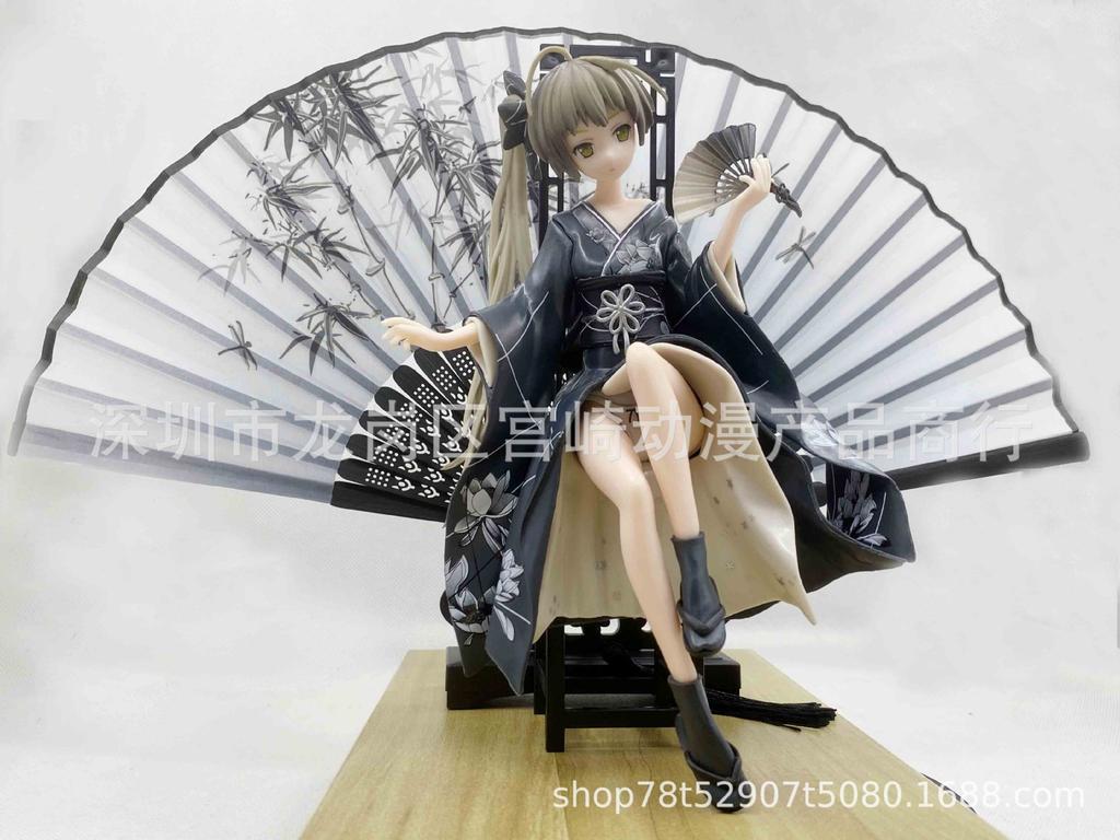 Yosuga No Sora Kasugano Sora Anime Figure Kimono Style  With Folding Fan Desktop Collectible Decoration For Anime Otaku Toy Gift