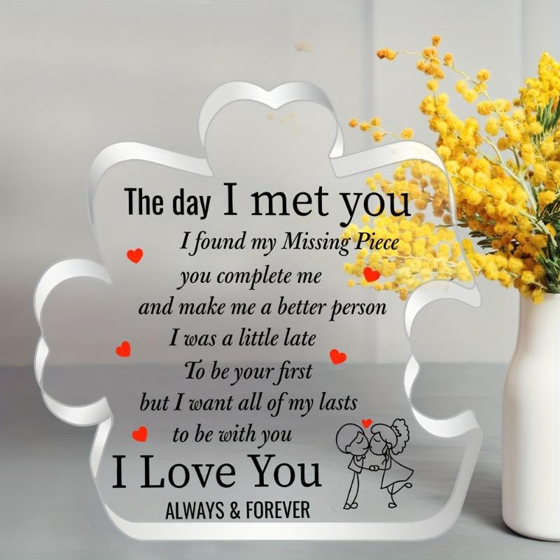 2D Flat "I Love You" Thoughtful Message Acrylic Puzzle Desktop Decoration Plaque, Suitable for Wall Decoration, Porch, Room, Villa, Accents Home, Hall