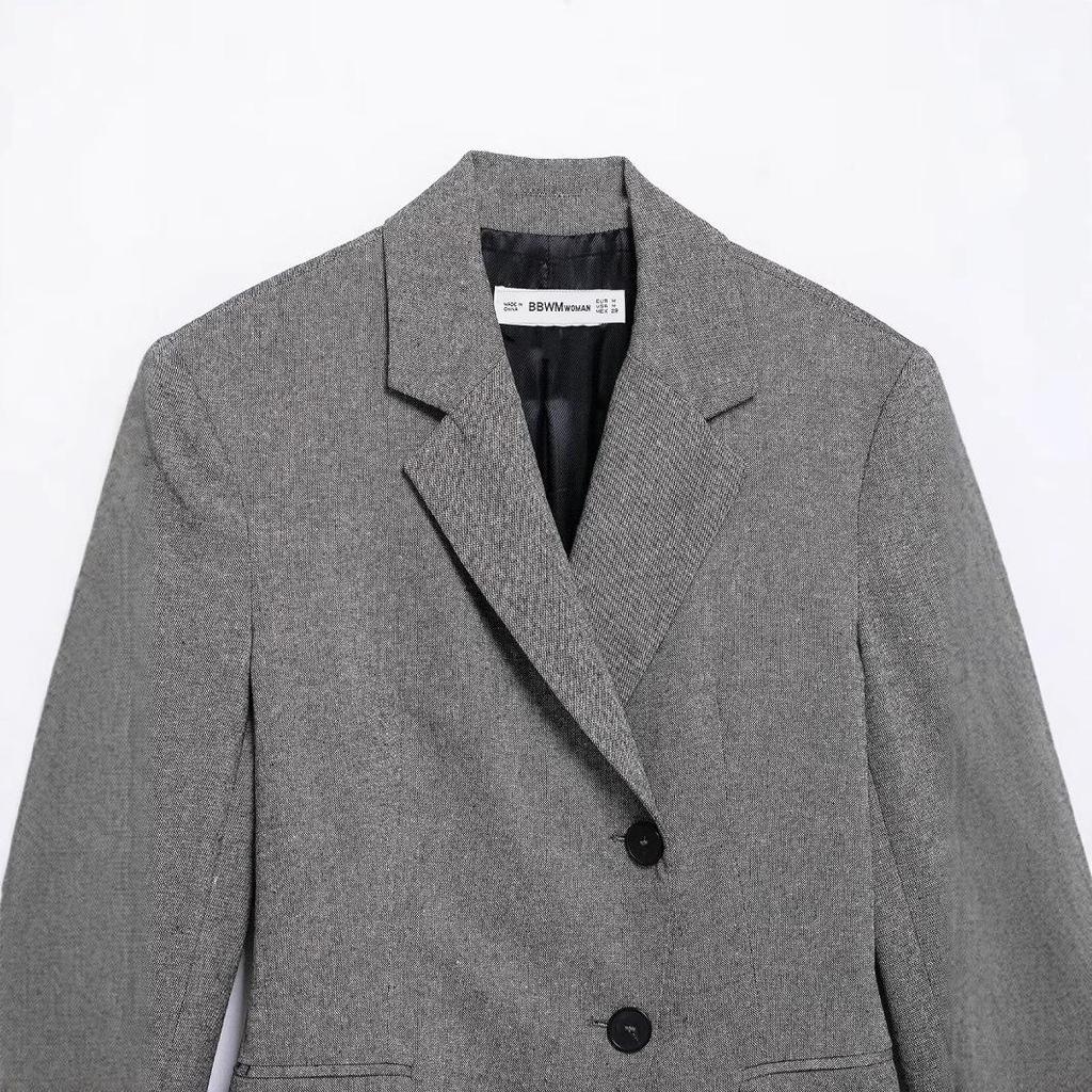 2025 Spring Women's European & American Style Lapel Suit Jacket with Long Pants