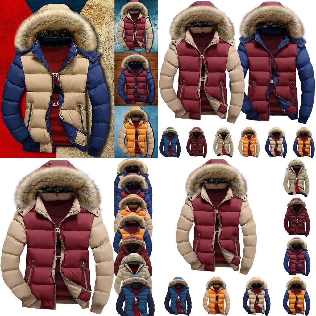 Padded Bubble Fur Hooded Coat Winter Warm Thick Puffer Quilted Jacket Parka**