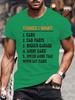 T-Shirt Man Things I Want Cars More Cars, Car Guy, Mechanic Print Summer T-Shirt Men's Round Neck Sports Breathable Short Sleeve