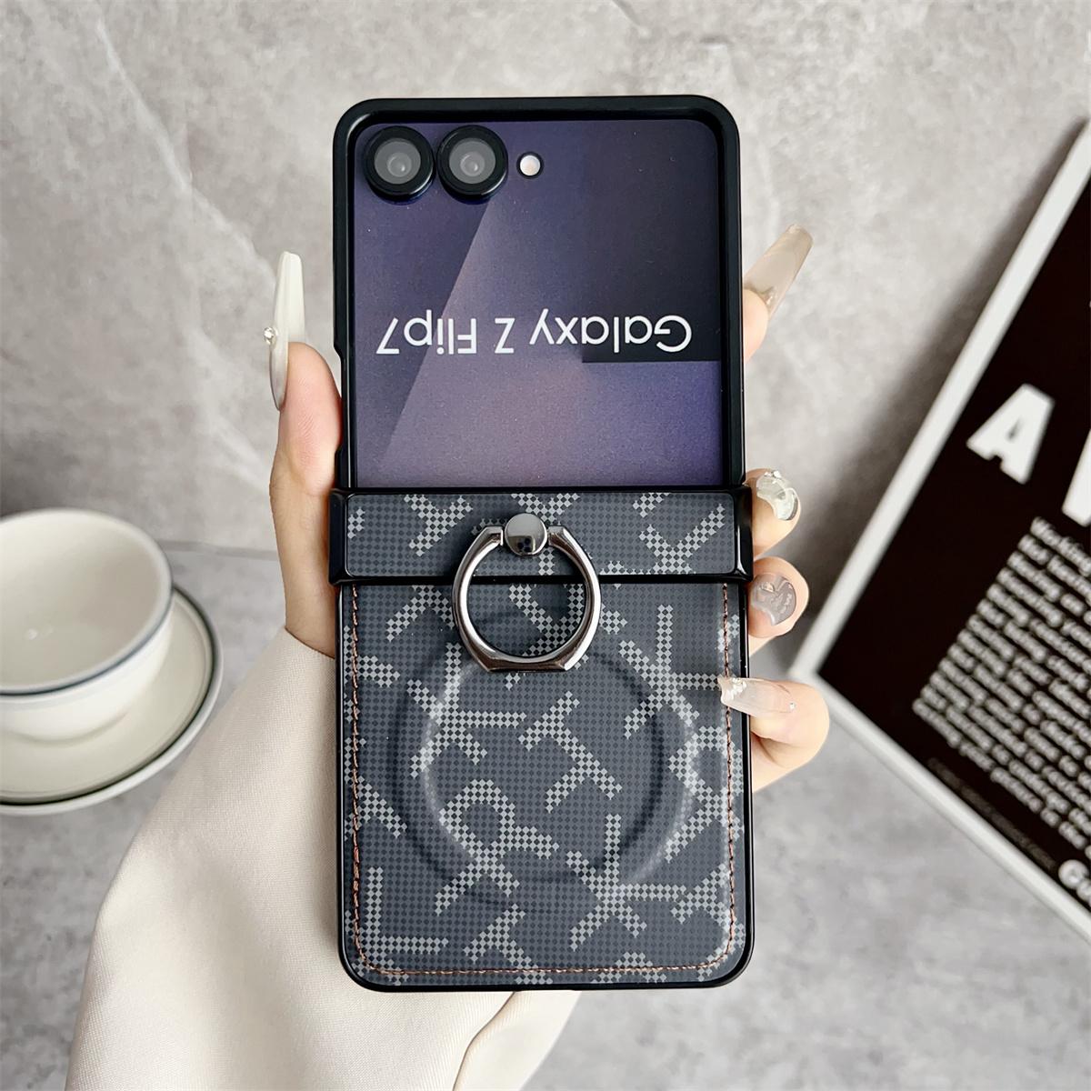 

Magnetic Ring Holder Phone Case for Samsung Galaxy Z Flip 7 6 5 4 3 Flip6 Flip7 FE for Magsafe Shockproof Hinge Protection Cover Galaxy Z Flip6 чорний