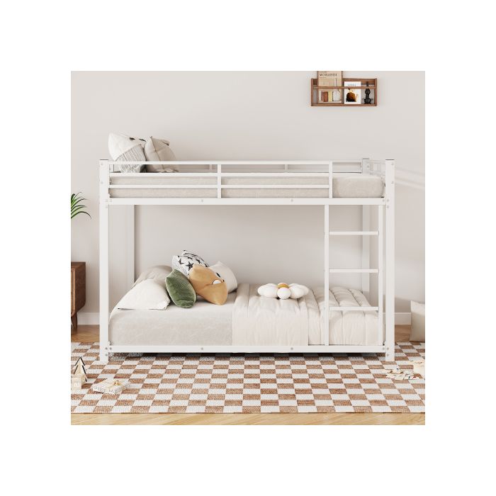 140*200 Lits d'enfant, Lits superposés, Lits en fer, Lits superposés en fer de forme classique, Blanc