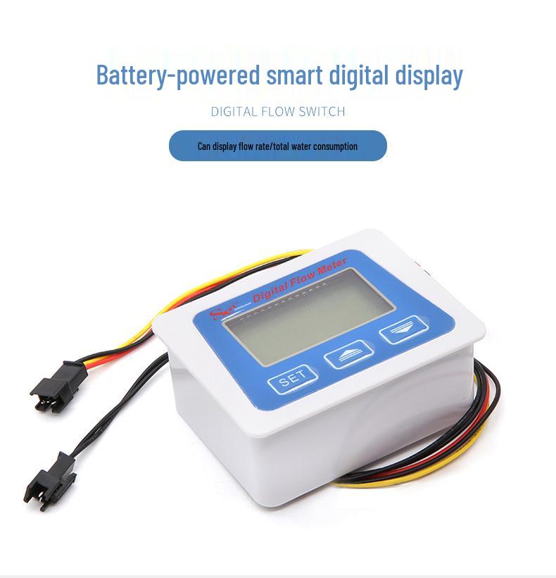 Low-Power Smart Electronic Water Flow Meter with Digital Display, 4-Point Sensor, Battery-Powered