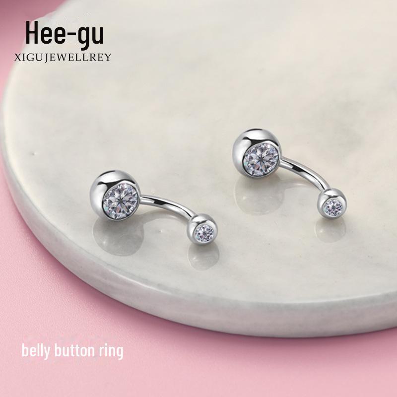 S925 Silber Europäischer und amerikanischer modischer runder Bauchnabelring - Sexy, personalisierter Piercingschmuck
