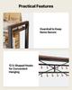 Kitchen Bakers Rack, 800 Mm Width Bakers Rack, Kitchen Stand with X-Shaped Support Bar, 12 S-Shaped Hooks, Double-Layer Top Shelf, Coffee Bar Stand