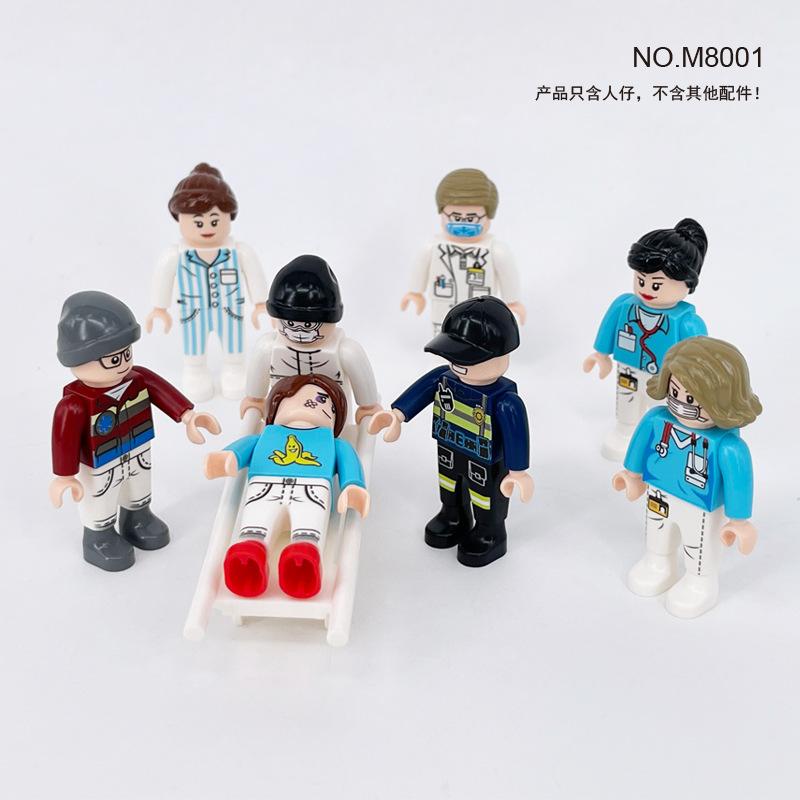 M8115 M8001 M8074 Medizinischer Baustein Miniatur Arzt Krankenschwester Puppe Kleinteil Spielzeugbeutel